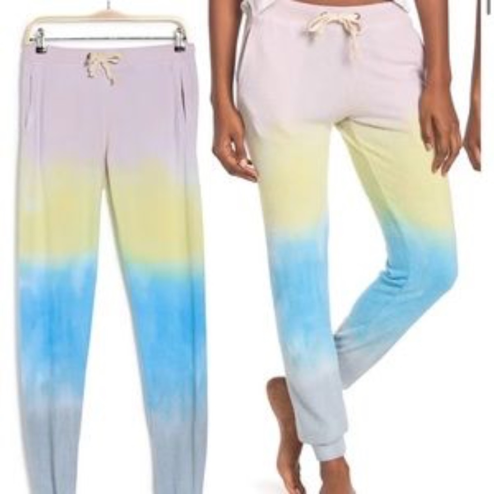 Theo and Spence joggers in rainbow stripe tie dye XL NWT